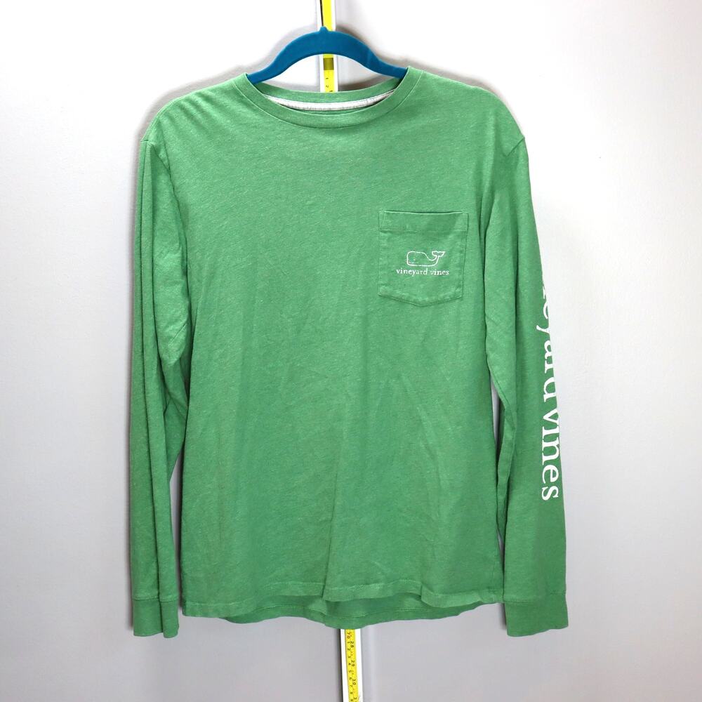 Vineyard Vines Long Sleeve Tee Men’s S Green Whale Logo Pocket Preppy Shirt